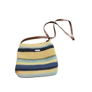 Minicci Striped Knit Crossbody Bag With Adjustable Strap - Multicolor